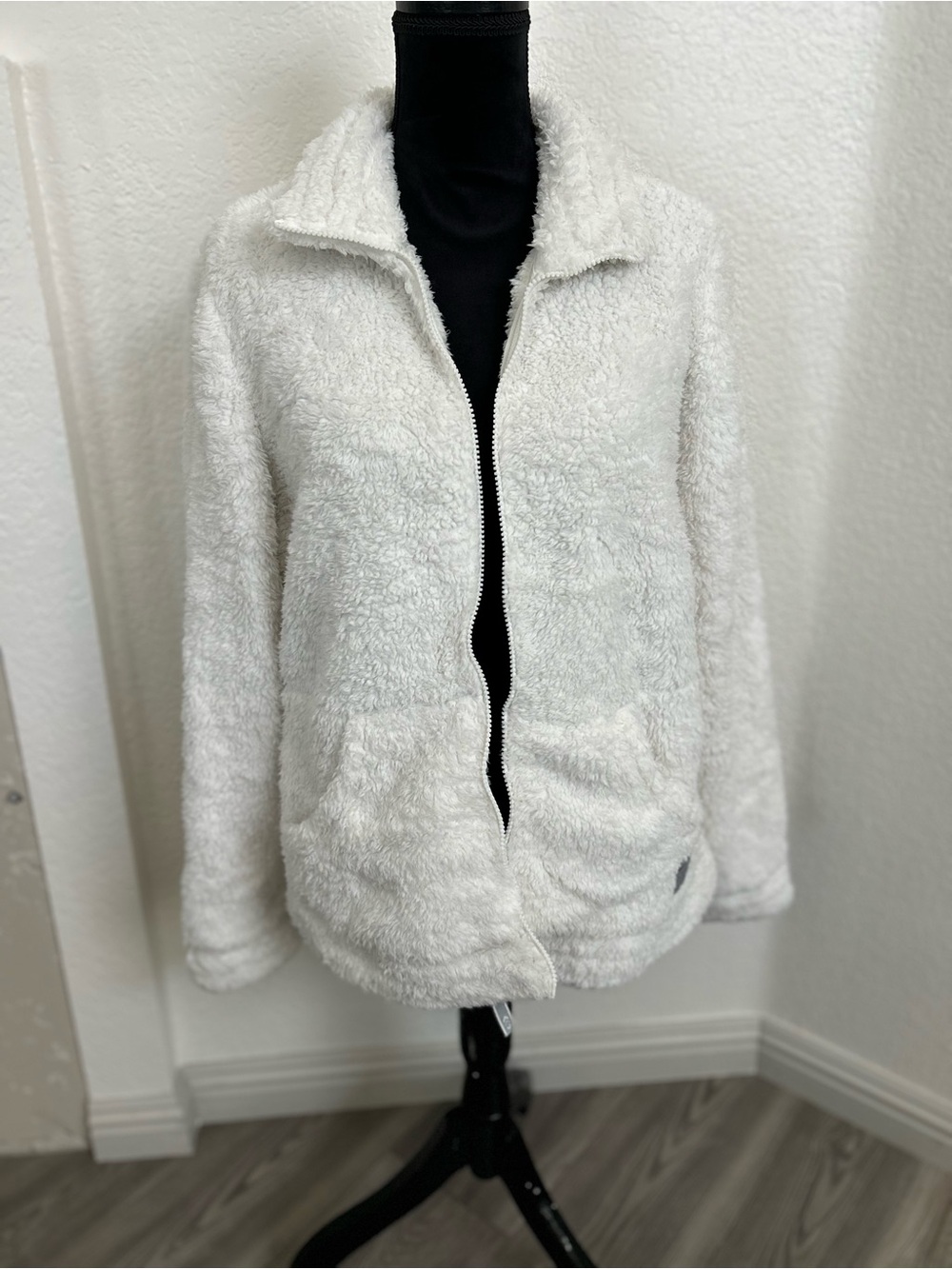 Free Country White Teddy Sherpa Zip Jacket